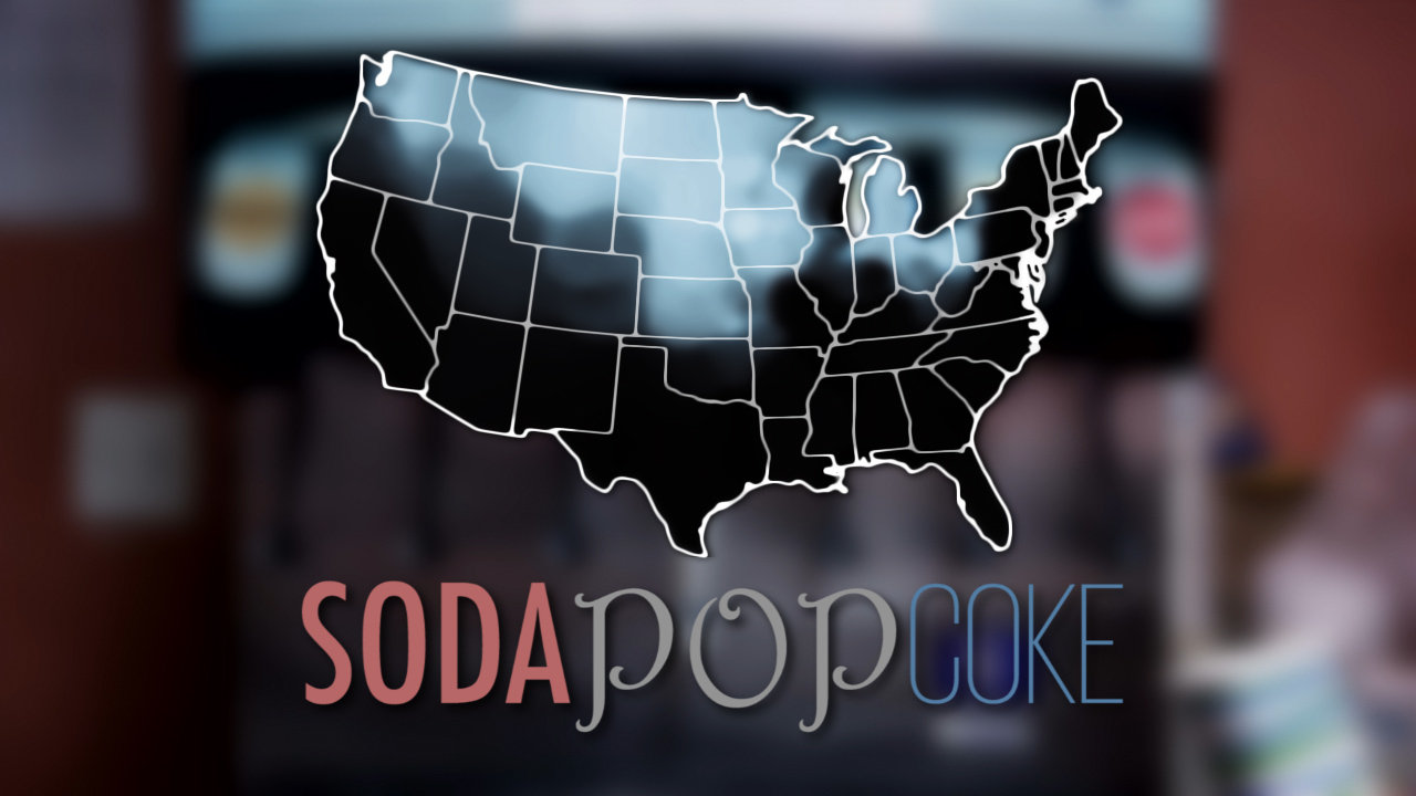 Oorlogszuchtig Aubergine badge Soda / Pop / Coke, Video of Americans Demonstrating Regional Differences in  American English