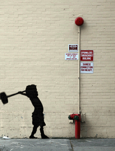 Animated GIFs of Banksy art