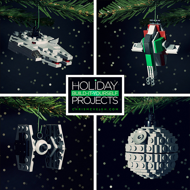 Build-it-Yourself 2013: Millennium Falcon, Death Star, TIE Fighter, and Bounty's Hunter Ornaments