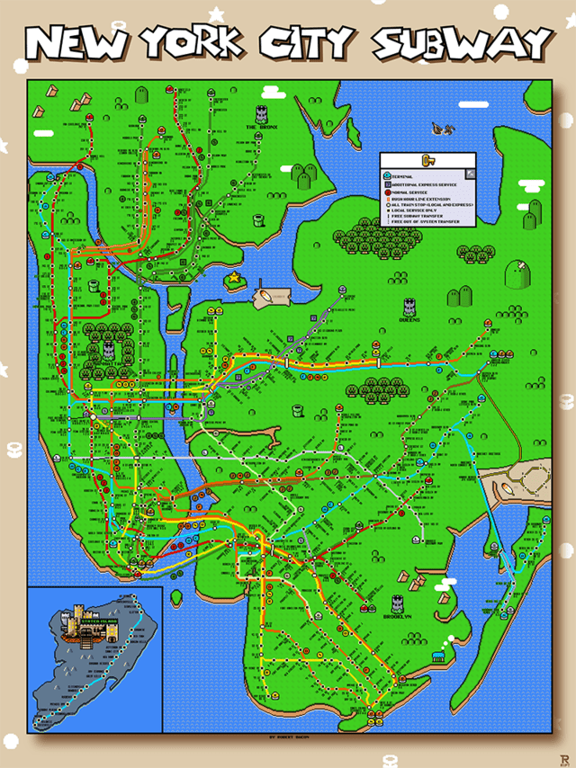 Super Mario World NYC Subway Map