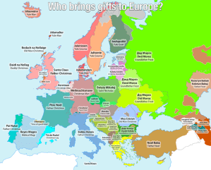 A Map of Terms for Santa in Europe
