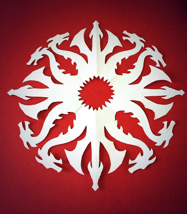 DIY Paper ‘Game of Thrones' House Sigil Snowflakes