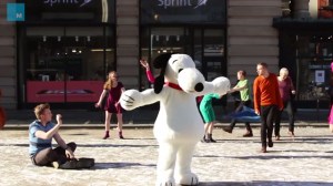 A Costumed Flash Mob Performs the Classic ‘Peanuts’ Christmas Dance in New York City