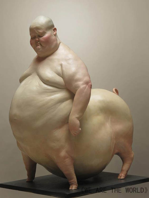 Animal Human Hybrid Sculptures by Liu Xue