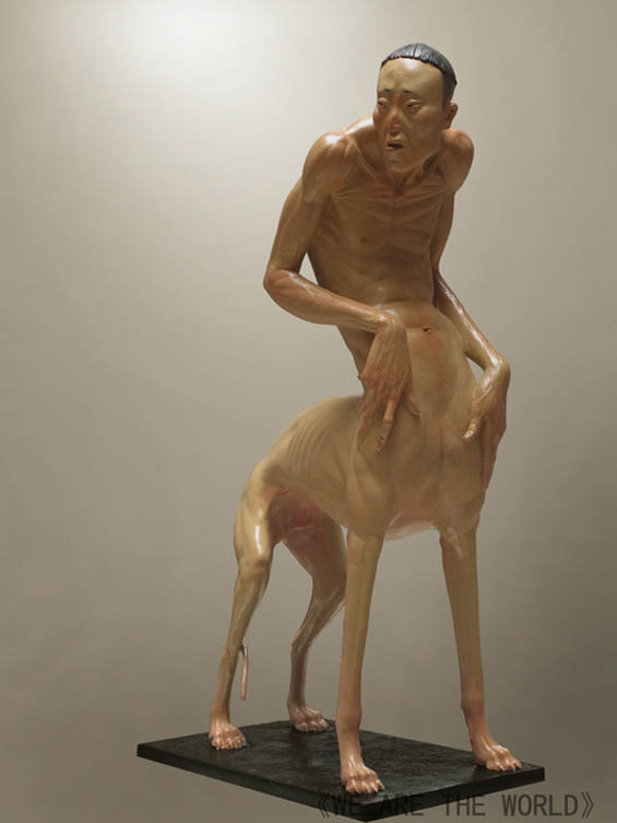 Animal Human Hybrid Sculptures by Liu Xue