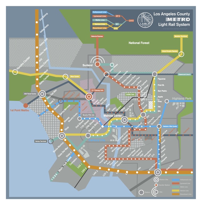 Los Angeles Subway Map from 'Her'