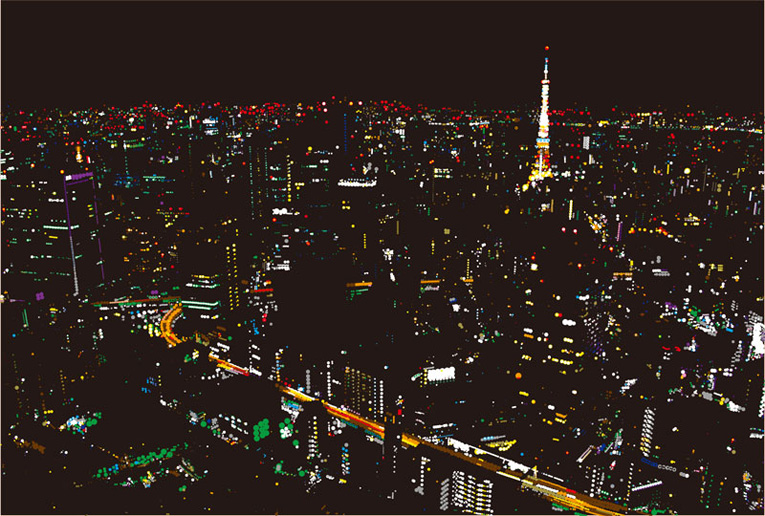 Beautiful Nighttime Cityscapes Created with Stickers and Acrylic Paint