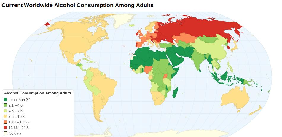 Alcohol Consumption Among Adults Worldwide