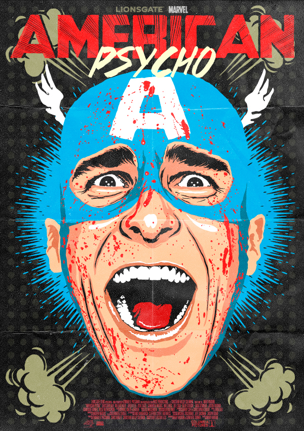 eerste Logisch plaag Pop Culture Icons Reimagined with the Screaming Face of Patrick Bateman  from 'American Psycho'