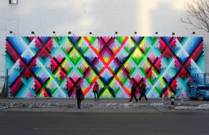 Geometric Mural at the Bowery Wall by Maya Hayuk