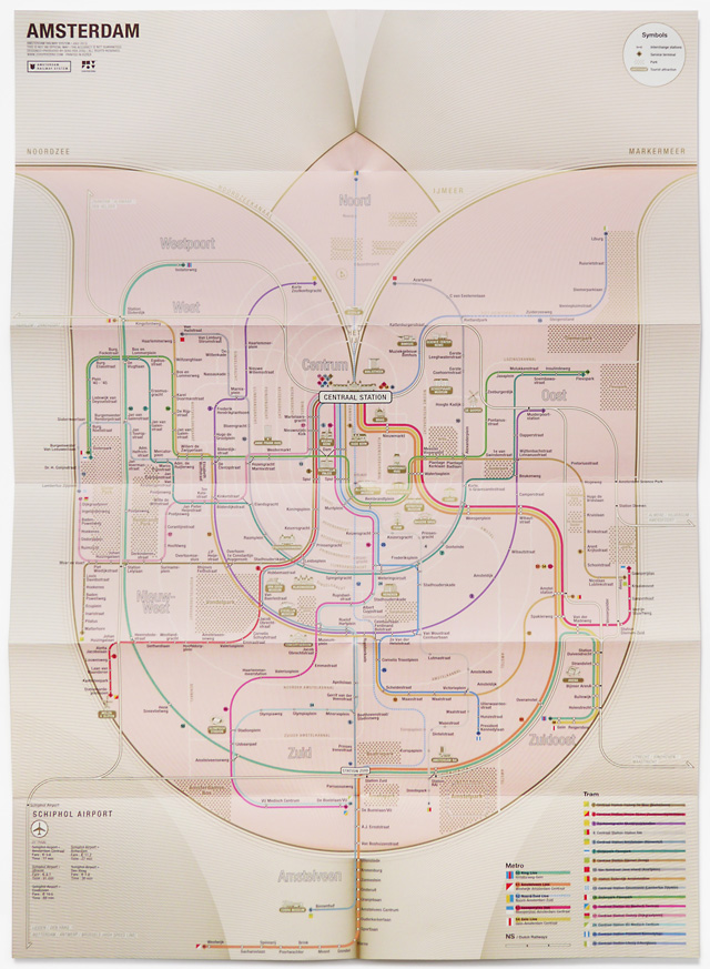 Tulip Transit Map of Amsterdam