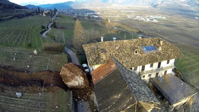 Boulder Destroys Family Farm in Northern Italy