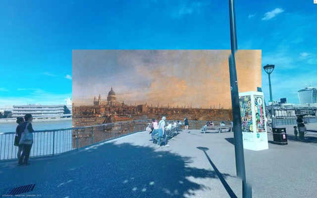Old Paintings of London Superimposed in Photographs