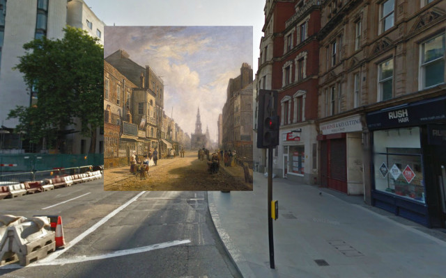 Old Paintings of London Superimposed in Photographs