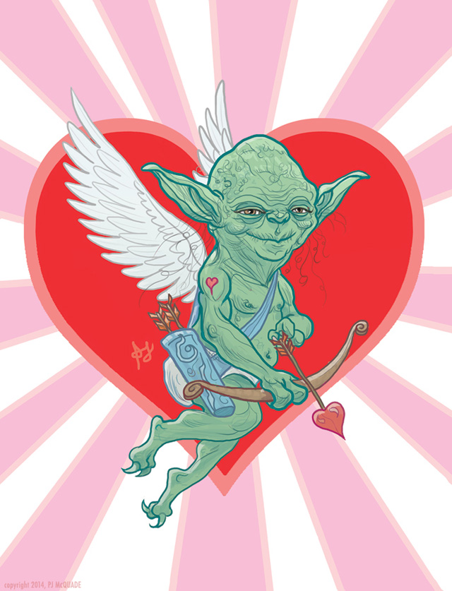 STAR WARS Yoda Cupid Love Card