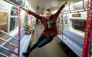 London Kaye Yarn Bombs NYC Subway Tran