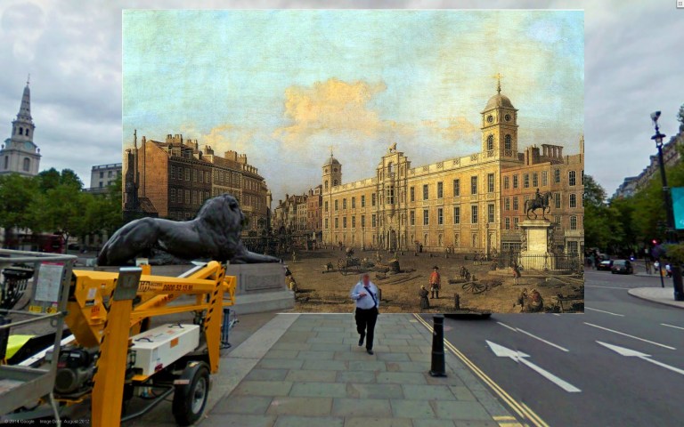 Old Paintings of London Superimposed in Photographs