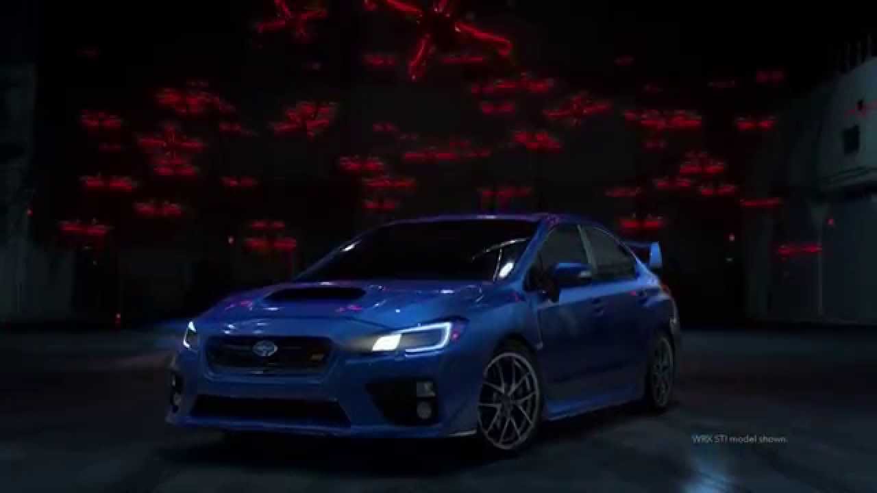 2015 Subaru WRX STI Navigates Through a Swarm of Aerial Drones