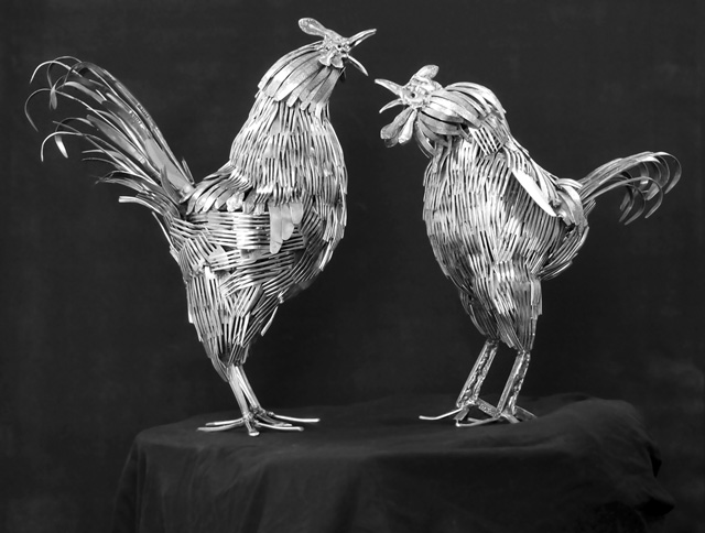 Flatware Animal Sculptures by Gary Hovey