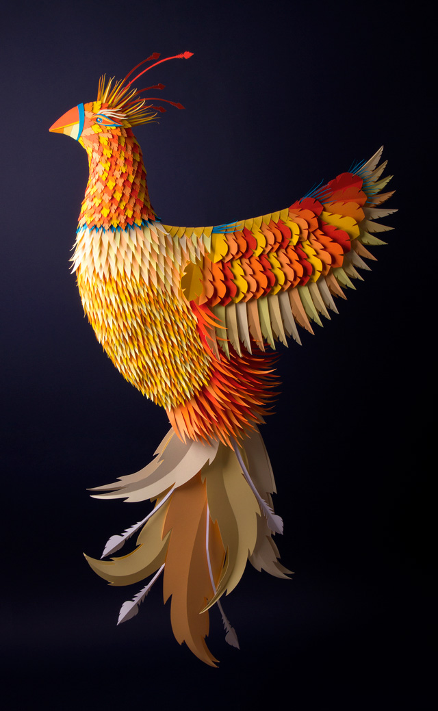 Papercraft Phoenix Sculpture