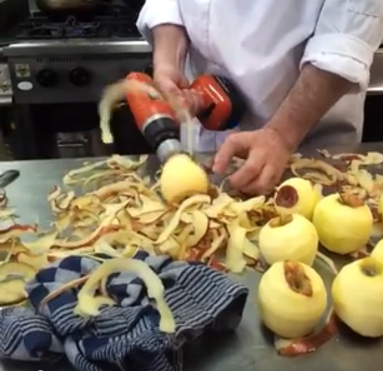 Power Drill Apple Peeling