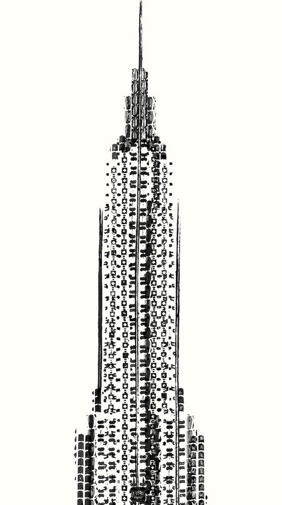 Tire Track Illustration of the Empire State Building