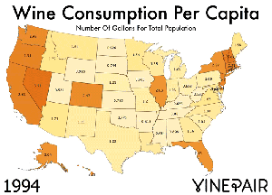 Wine Consumption Changes in US Over 20 Years