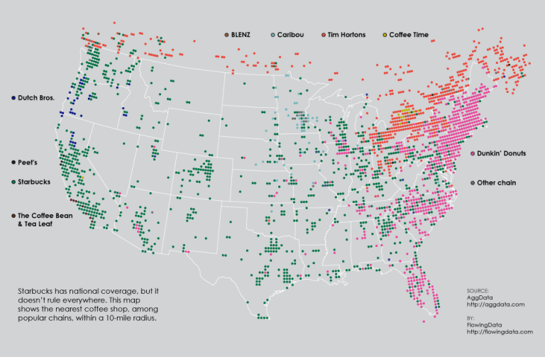 Coffee Shop Chain Location Map