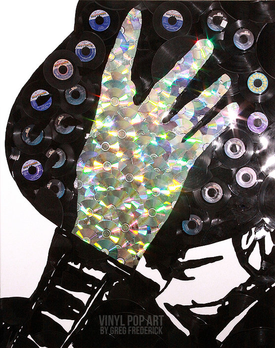 Celebrity Portraits Made out of Vinyl Record Shards