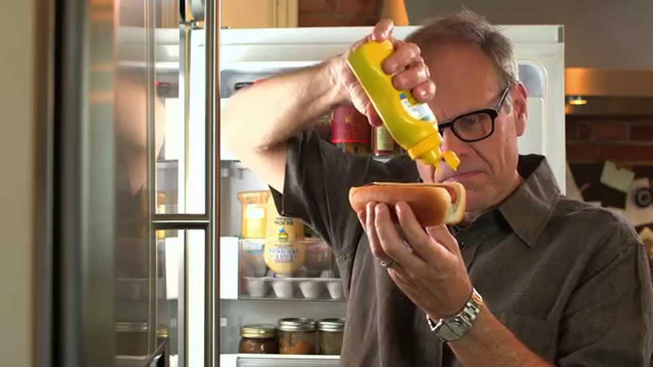 Alton Brown Dramatically Shows How To Make an Inexpensive Mustard Caddy
