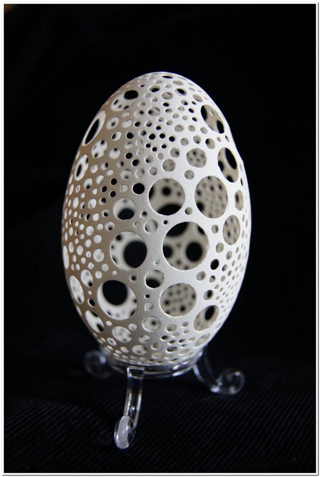 Carved Goose Egg Sculptures by Piotr Bockenheim