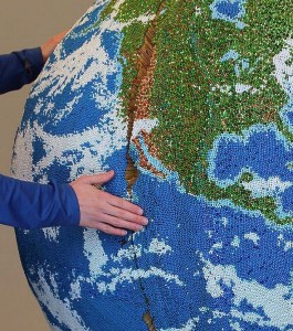 Giant Globe Made of Painted Matchsticks