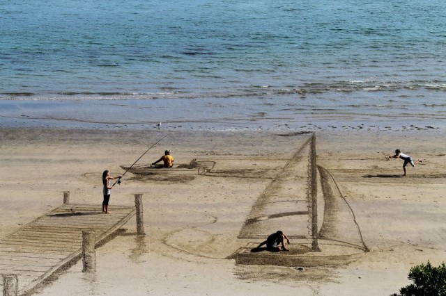 3D Illusion Sand Drawings
