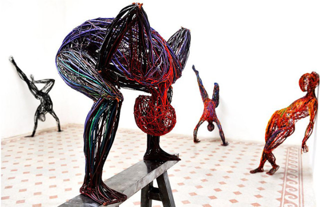 Metal Wire Figure Sculptures by Judit Rita Raboczky
