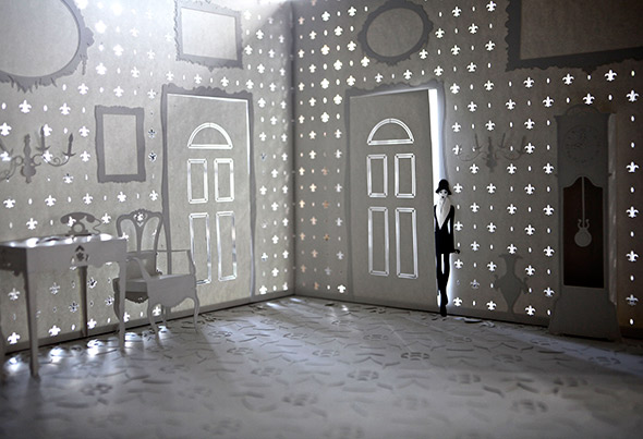 Papercraft Installations with Projection Mapped Animations