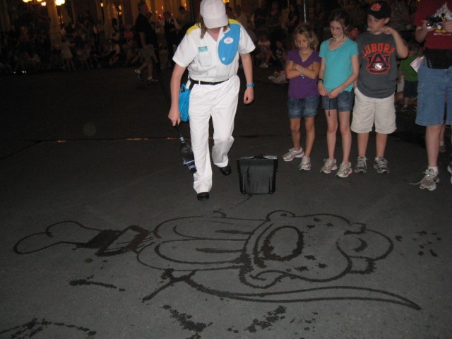 Delightful Disney Character Art Made out of Water by a Disney World Janitor