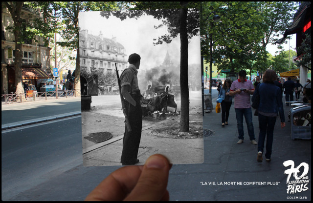 Then and Now Photos of the Liberation of Paris in World War II