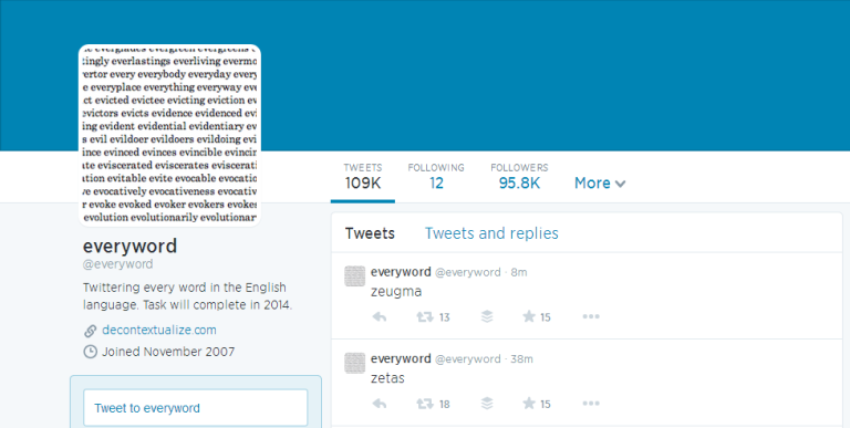 everyword Twitter Account