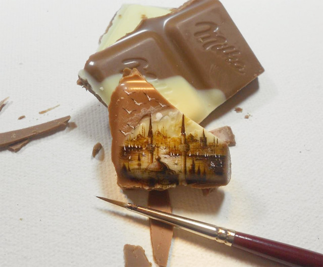 Micro Paintings of Istanbul on Food