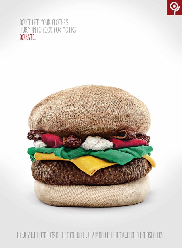 Ad Campaign for Used Clothing Drive Features Clever Food Sculptures Made of Clothing