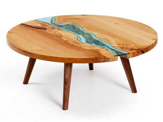 Wooden and Glass Tables by Greg Klassen