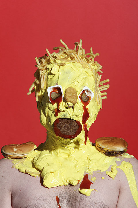 Creepy Portraits of People Covered in Frosting and Junk Food