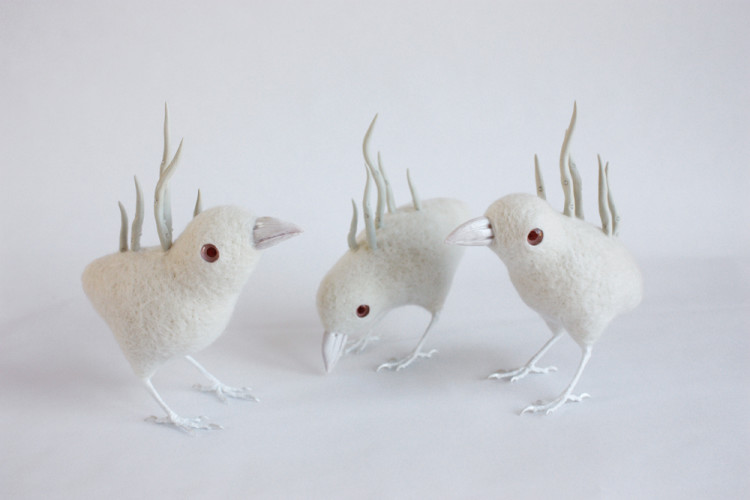 Eerie Felted Wool Sculptures of Real and Imaginary Creatures