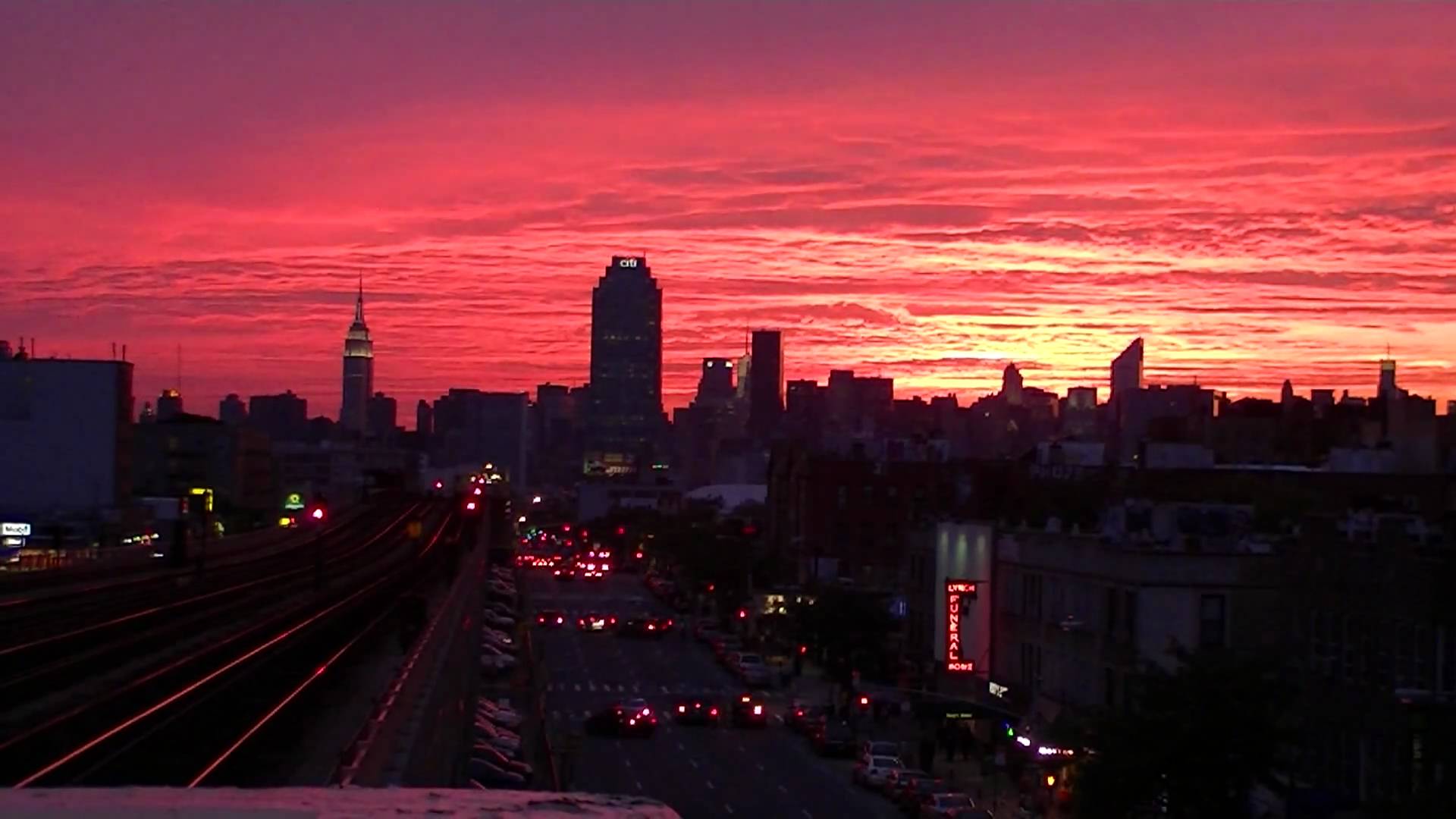 Timelapse of a Sunset in Sunnyside, Queens.
