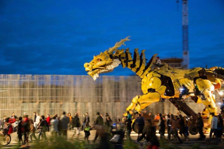 A Massive Fire-Breathing Kinetic Sculpture of a Horse-Dragon