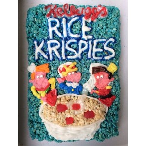 Rice Krispies box done with Rice Krispies