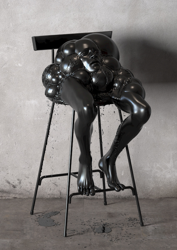 Eerie Digitally Rendered Figure Sculptures by Kyuin Shim