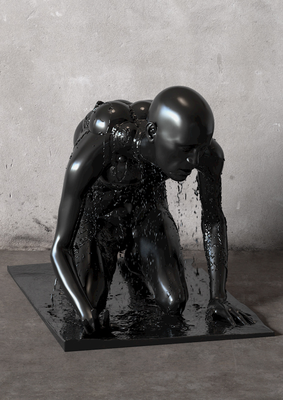 Eerie Digitally Rendered Figure Sculptures by Kyuin Shim