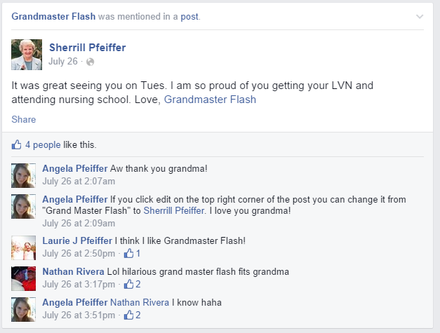 Grandmas keep accidentally tagging themselves as Grandmaster Flash