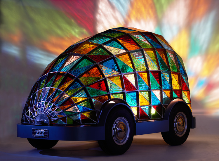 The Stained Glass Driverless Sleeper Car of the Future by Dominic Wilcox
